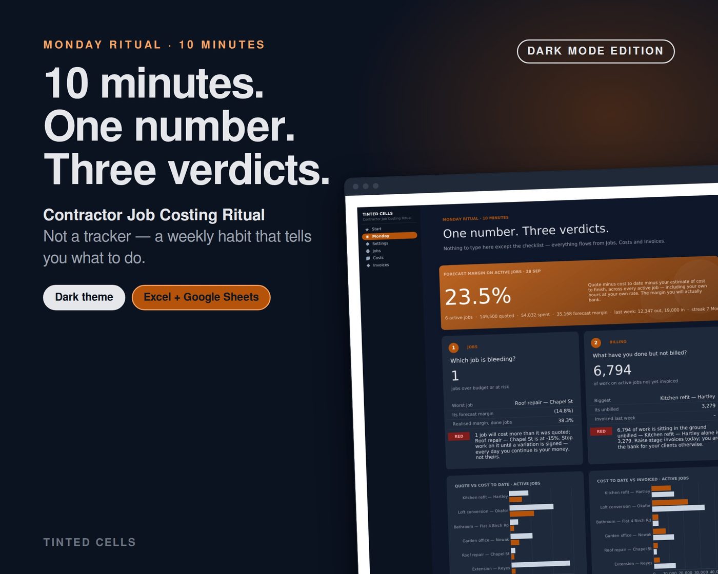 Contractor Job Costing Ritual — dark edition