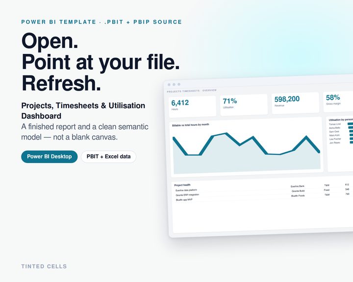 Projects, Timesheets & Utilisation Dashboard